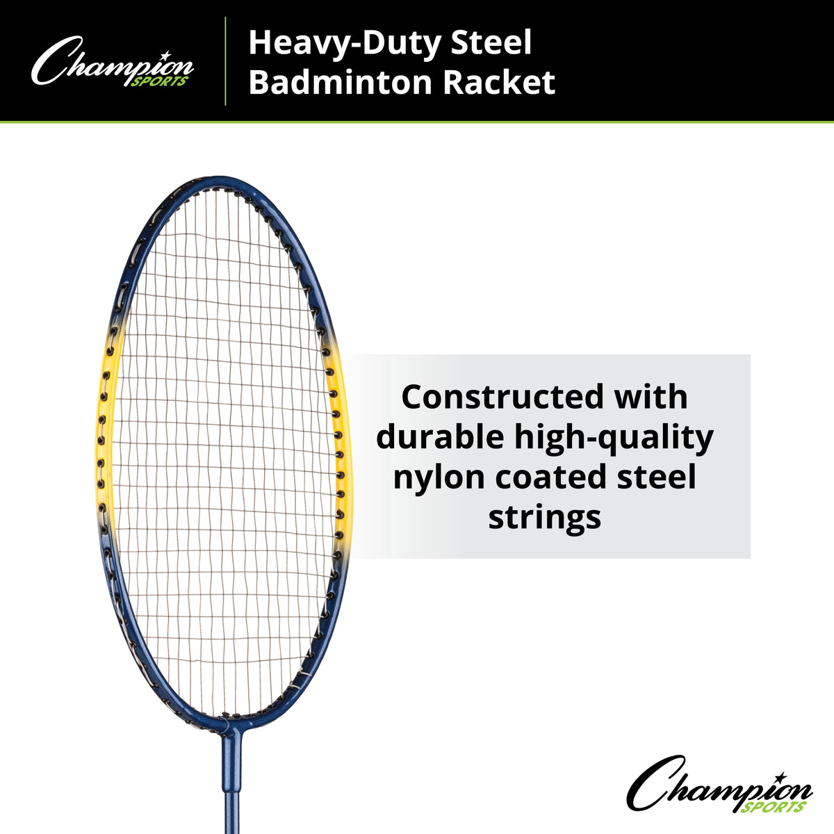 Champion Sports Heavy-Duty Steel Badminton Racket