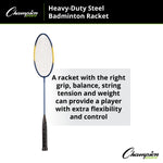 Champion Sports Heavy-Duty Steel Badminton Racket