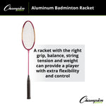 Champion Sports Aluminum Badminton Racket with Coated Steel Strings