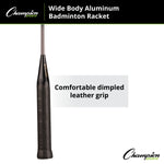 Champion Sports Wide Body Aluminum Badminton Racket with Braided Nylon Strings