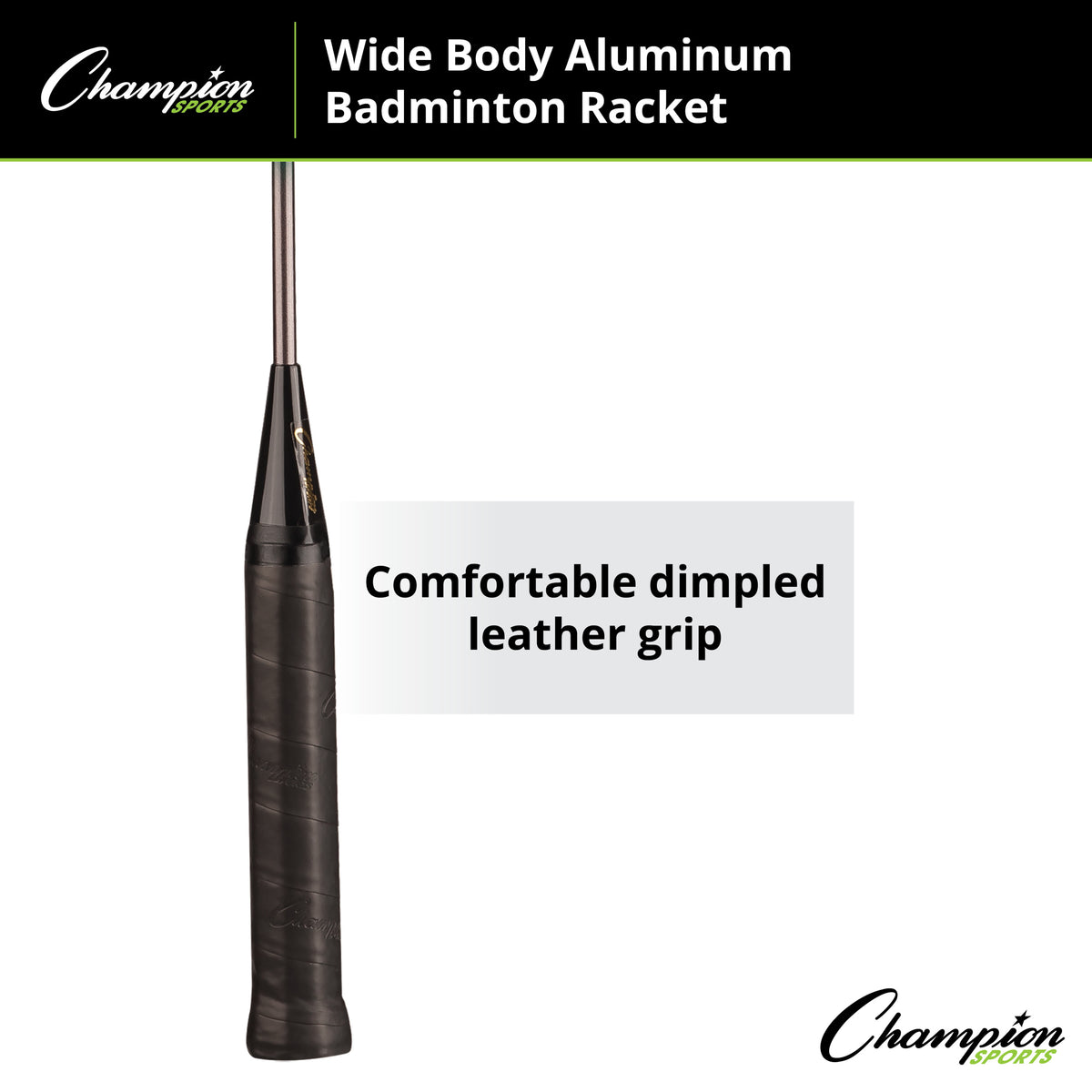 Champion Sports Wide Body Aluminum Badminton Racket with Braided Nylon Strings