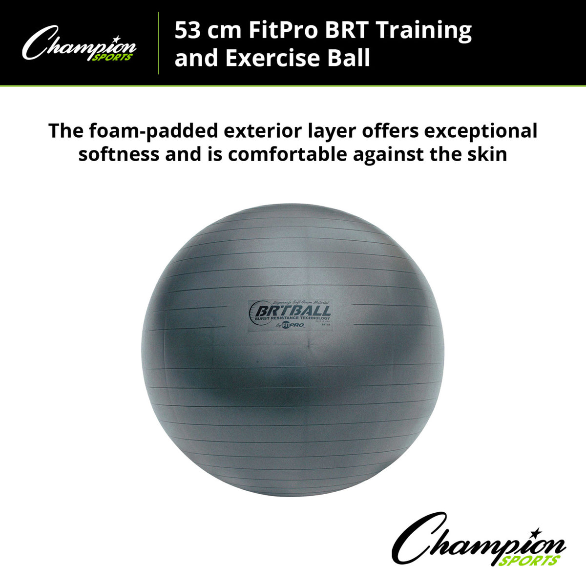 Champion Sports FitPro BRT Training & Exercise Ball - 65 cm