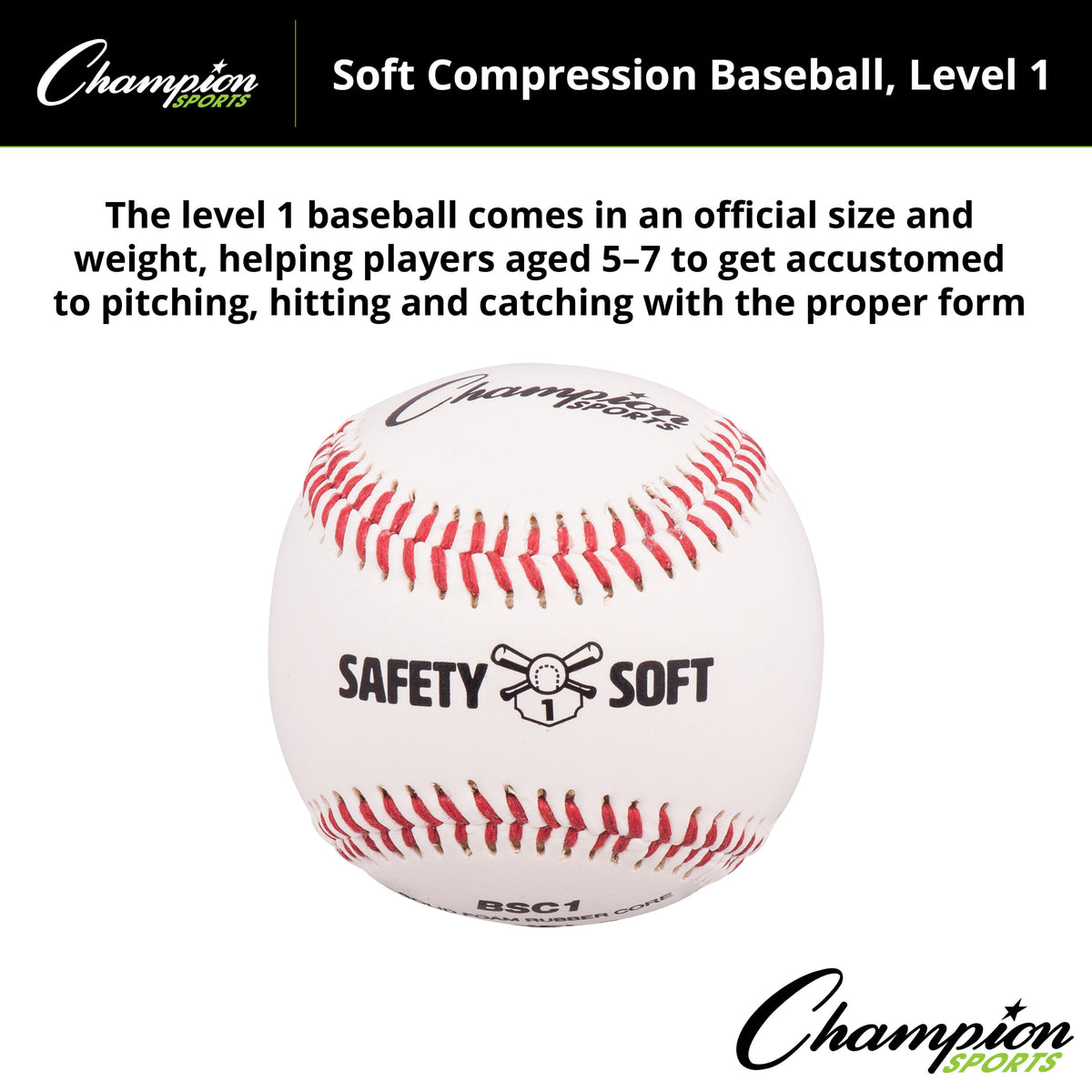 Champion Sports Soft Compression Baseballs - Dozen