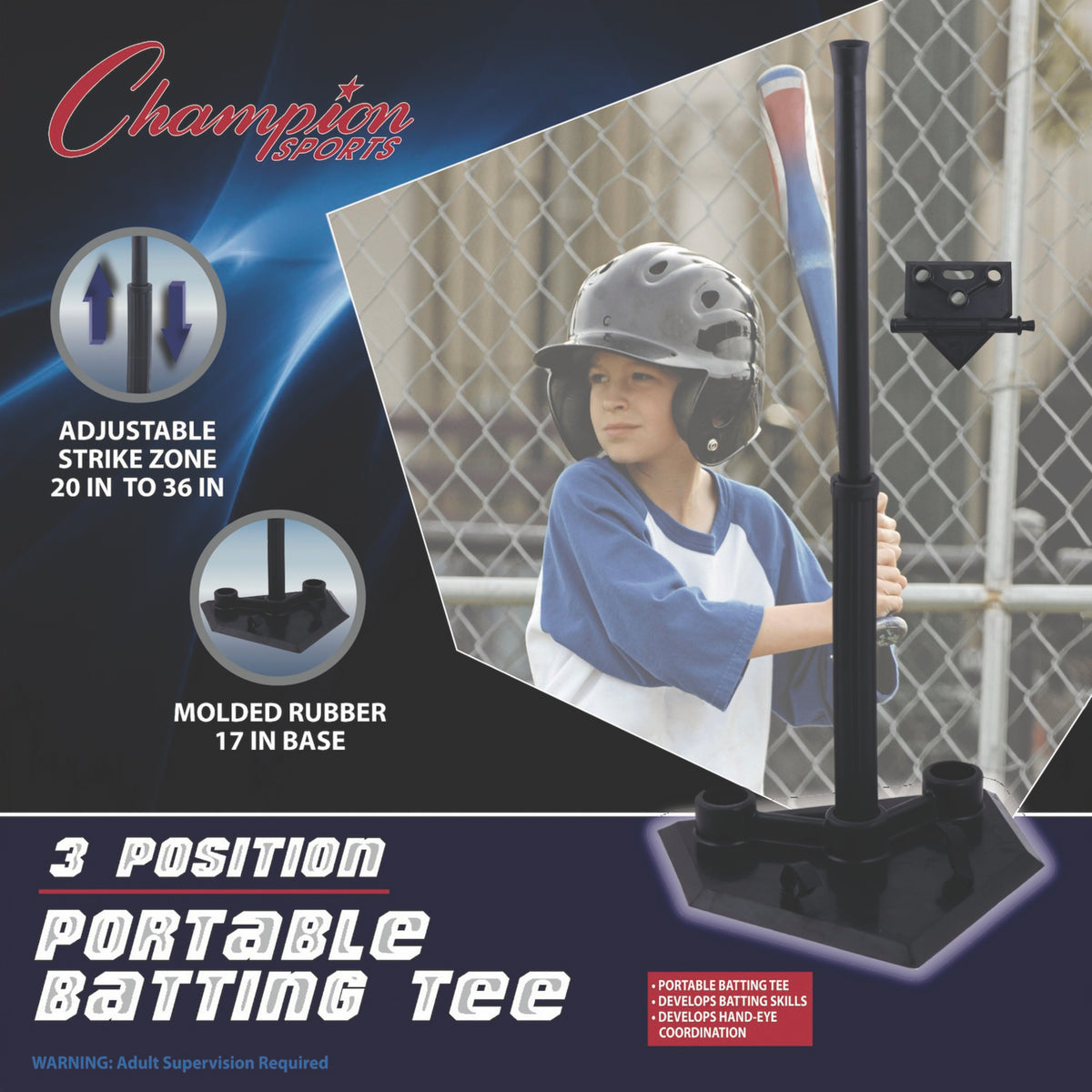 Champion Sports 3-Position Batting Tee