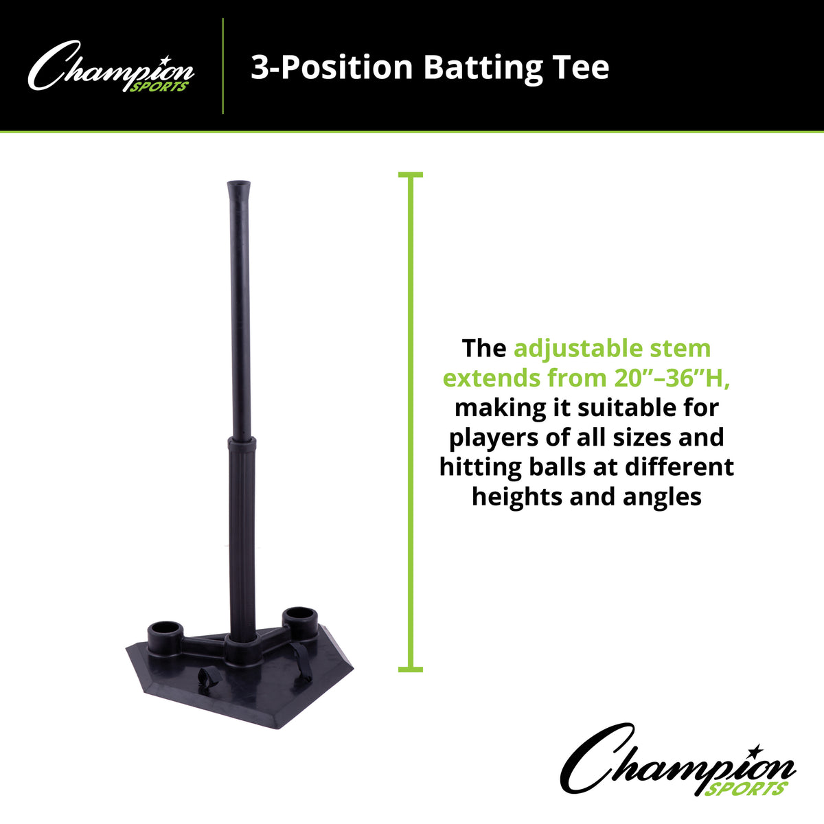 Champion Sports 3-Position Batting Tee