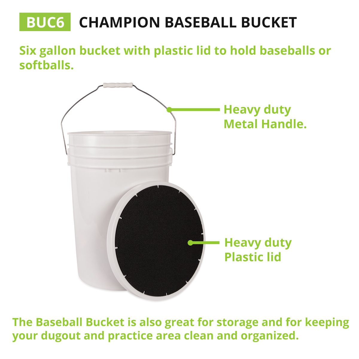Champion Sports 6 Gallon Ball Bucket