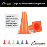 Champion Sports 12"H High-Visibility Flexible Vinyl Cone
