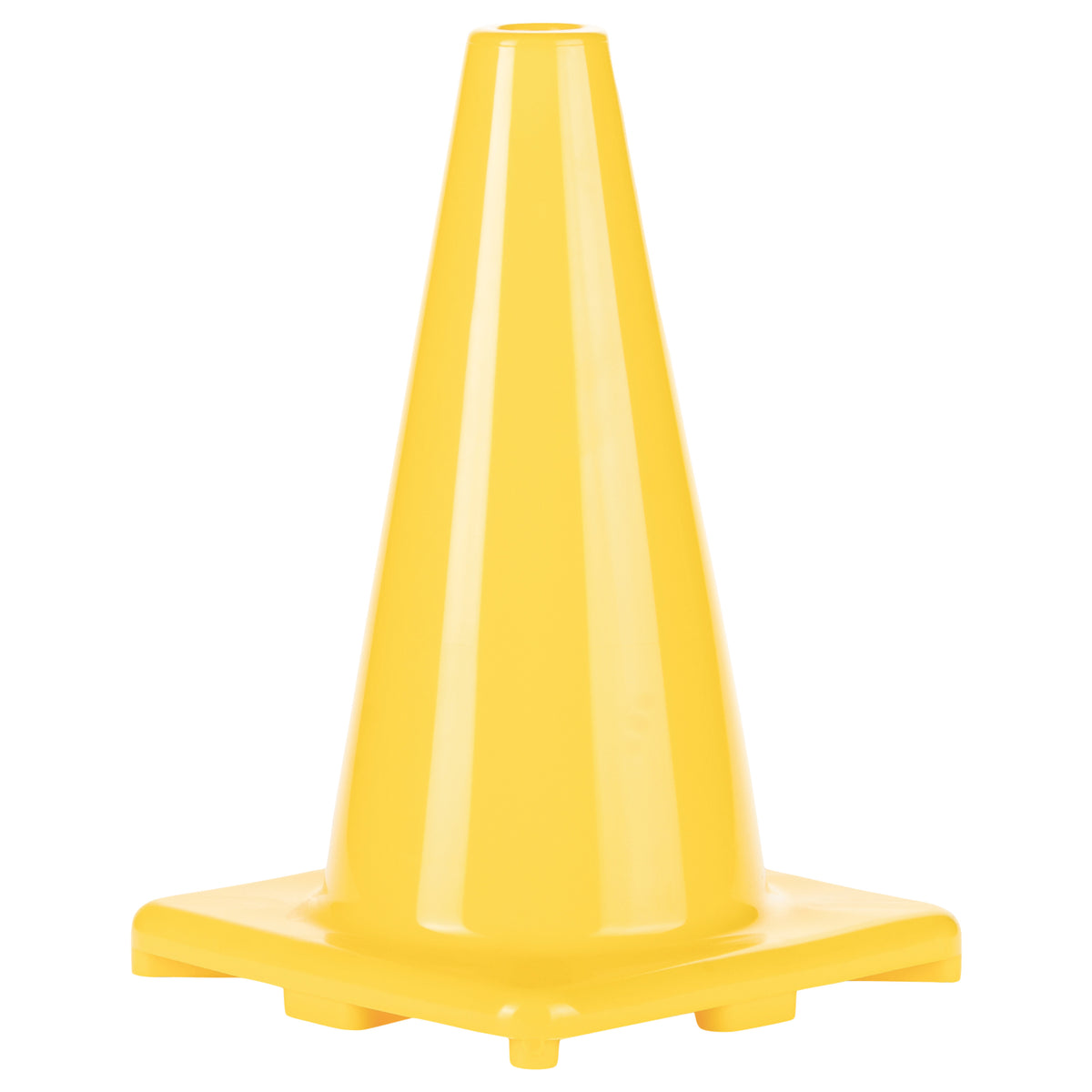Champion Sports 12"H High-Visibility Flexible Vinyl Cone - Yellow
