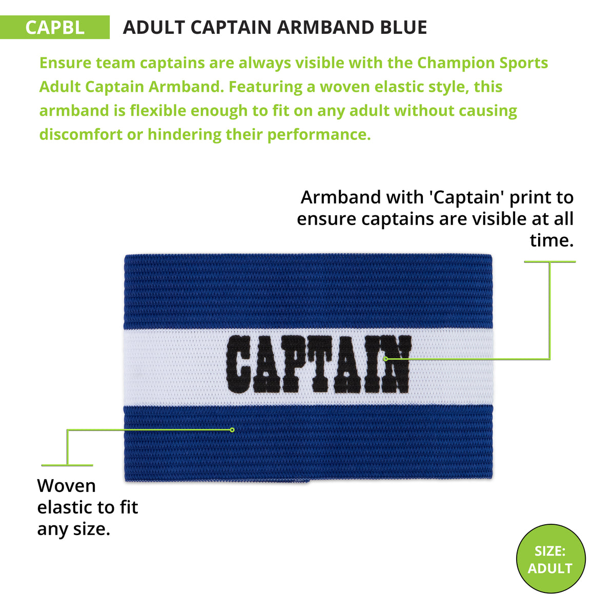 Champion Sports Adult Captain Armband