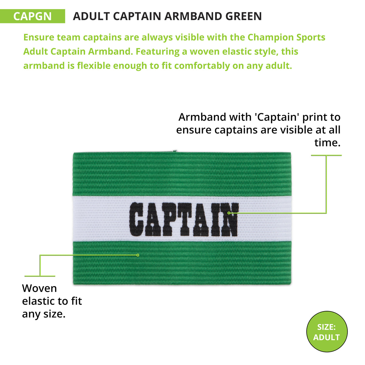 Champion Sports Adult Captain Armband