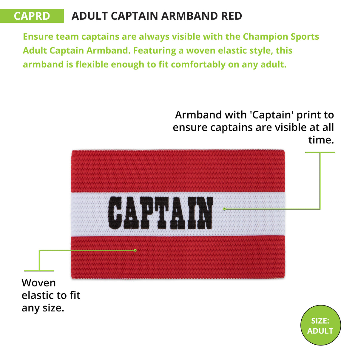 Champion Sports Adult Captain Armband