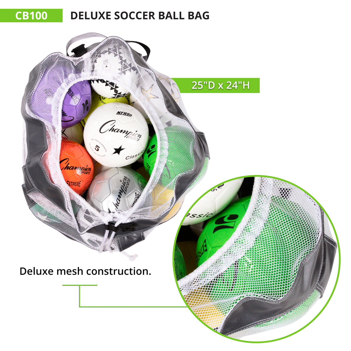 Champion Sports Deluxe Soccer Ball Bag