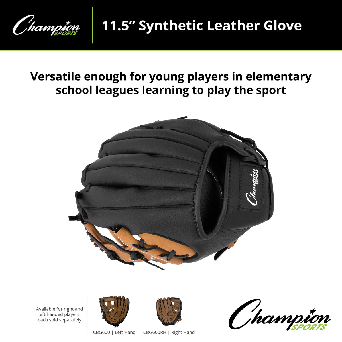 Champion Sports CBG600 11.5" Synthetic Leather Fielder's Glove - Left-Hand Throw