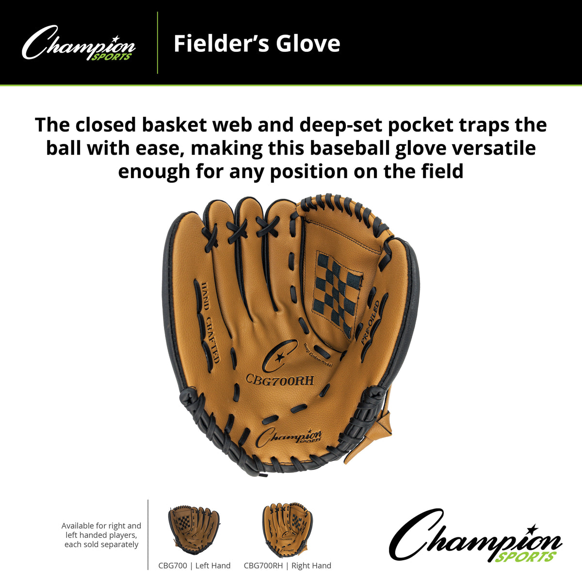Champion Sports CBG700 11.5" Synthetic Leather Fielder's Glove