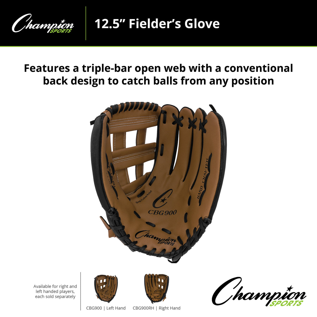 Champion Sports CBG900 12.5" Synthetic Leather Fielder's Glove