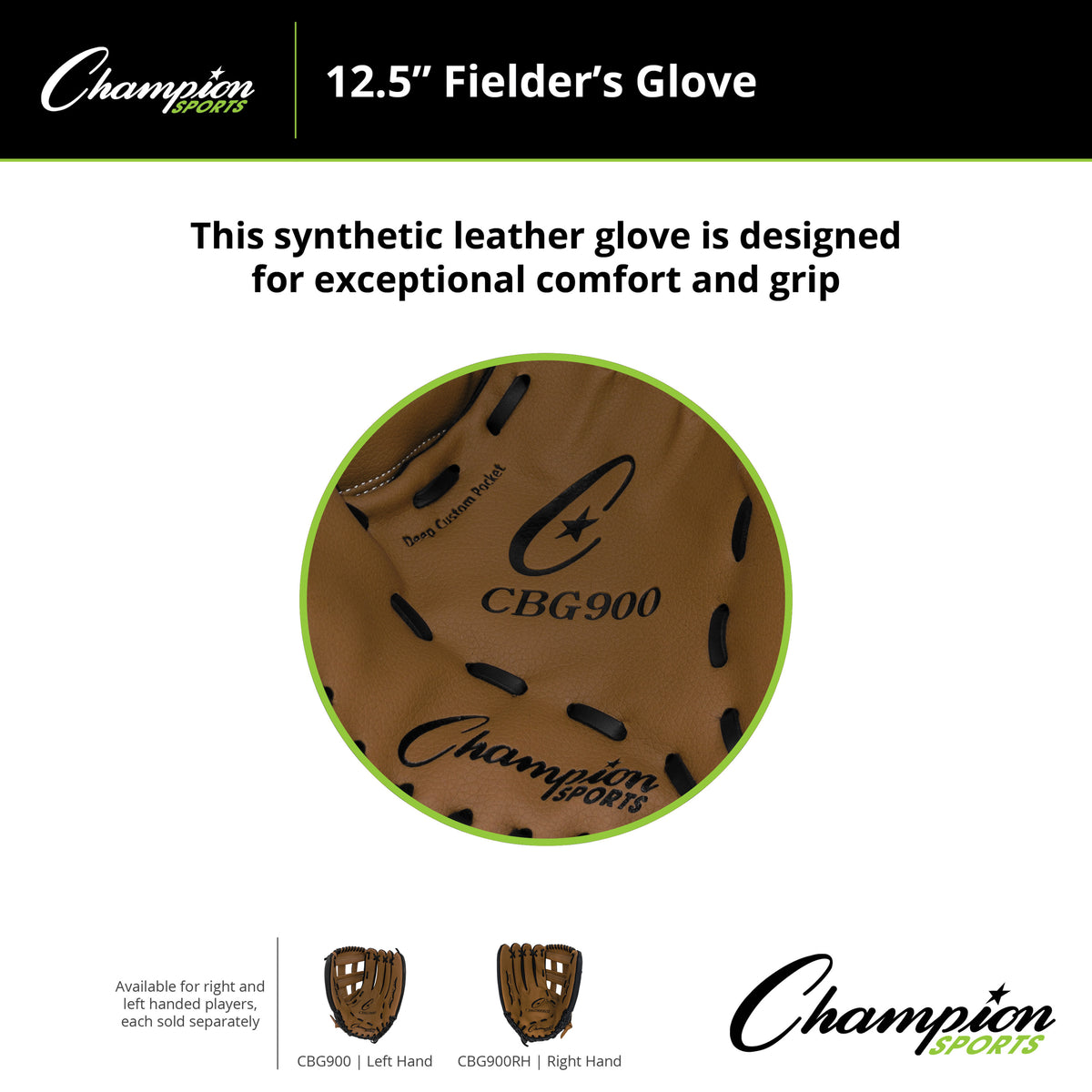 Champion Sports CBG900 12.5" Synthetic Leather Fielder's Glove