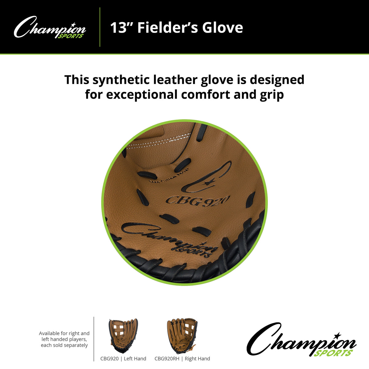 Champion Sports CBG920 13" Synthetic Leather Fielder's Glove