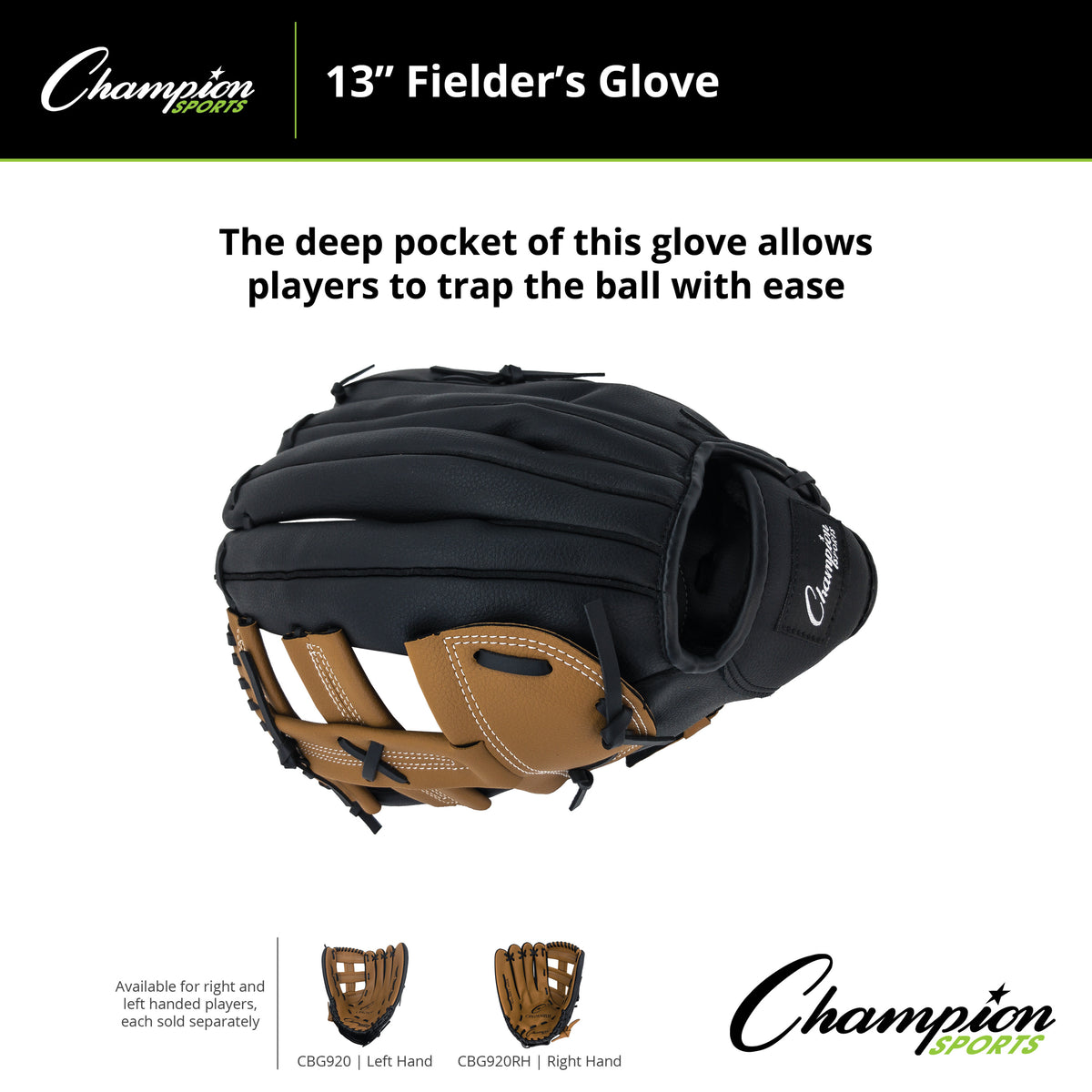 Champion Sports CBG920 13" Synthetic Leather Fielder's Glove