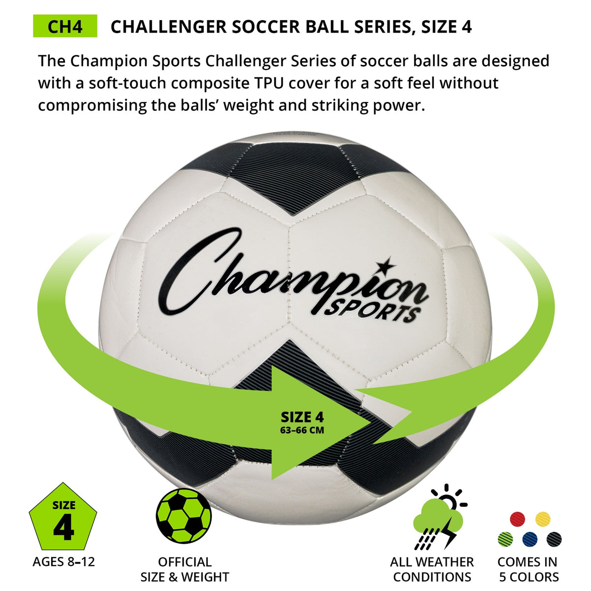 Champion Sports Challenger Soccer Ball - Size 4