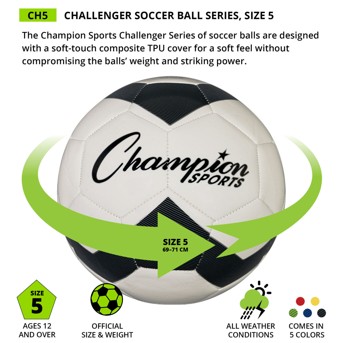 Champion Sports Challenger Soccer Ball - Size 5