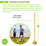 Champion Sports Coaching Sticks with Base - Set of 6