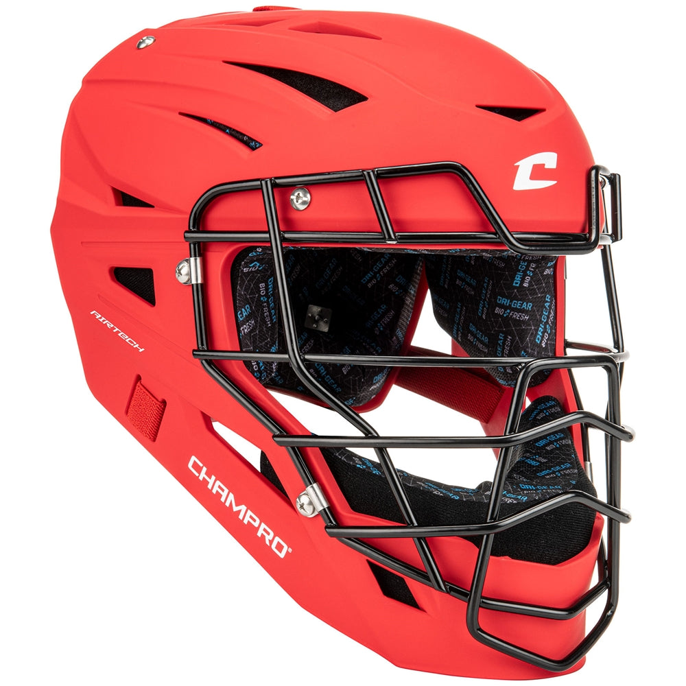 Champro HXBoss Matte Catcher's Headgear - Scarlet