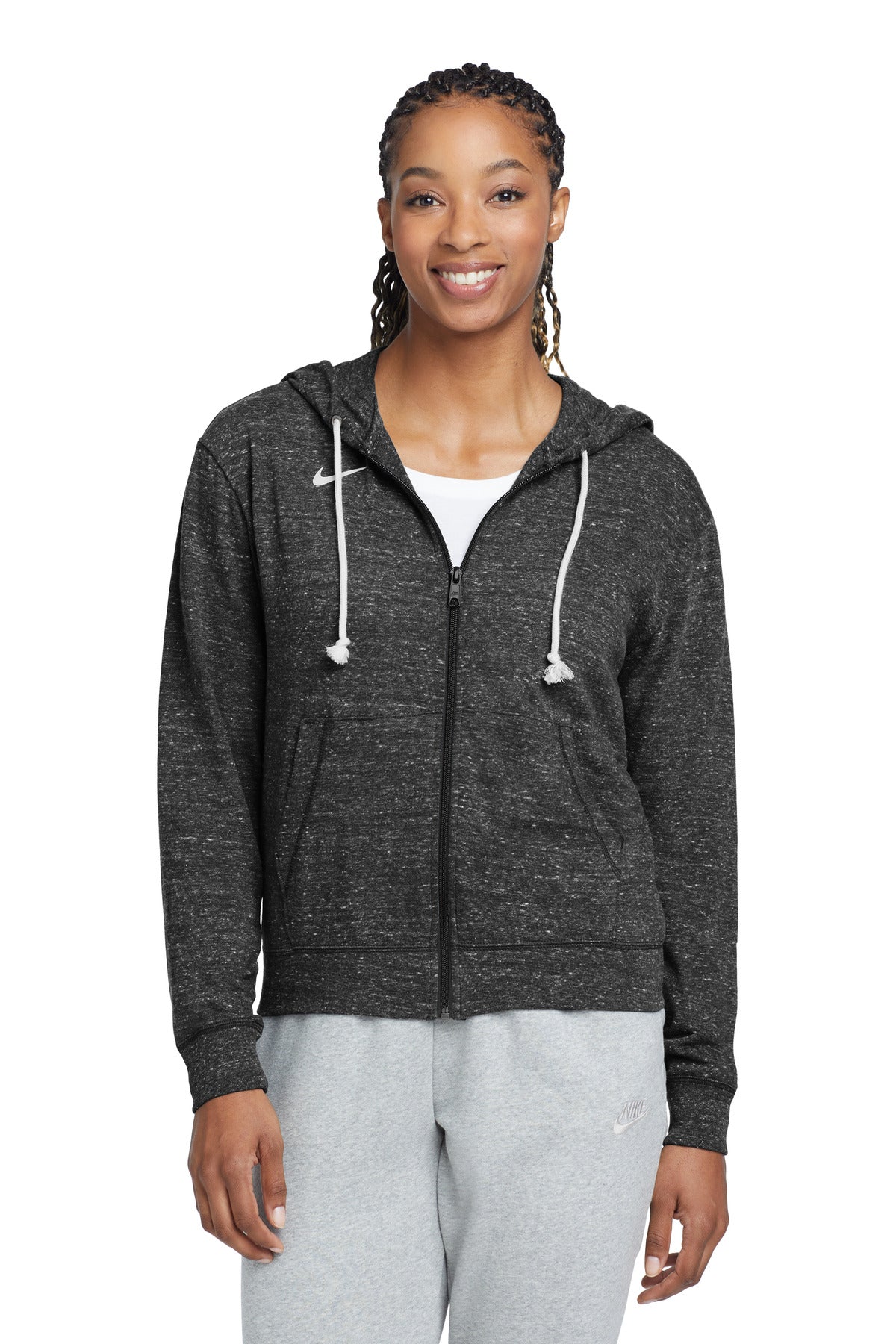 Nike Women's Gym Vintage Full-Zip Hoodie - Team Black