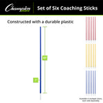 Champion Sports Coaching Sticks - Set of 6, Yellow