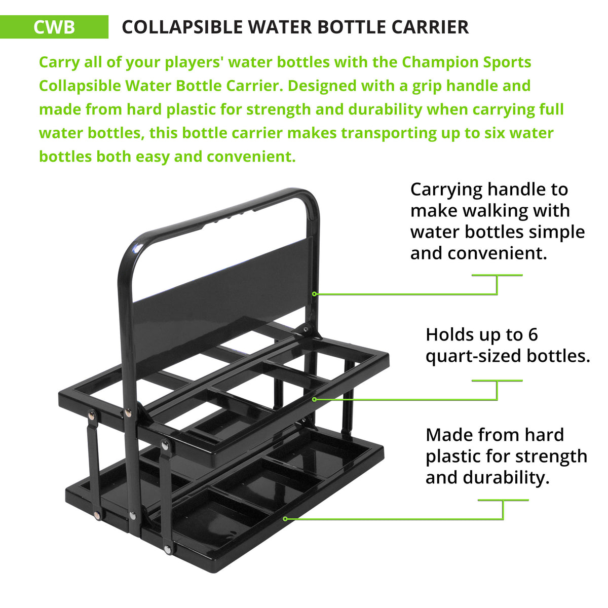 Champion Sports Collapsible Water Bottle Carrier