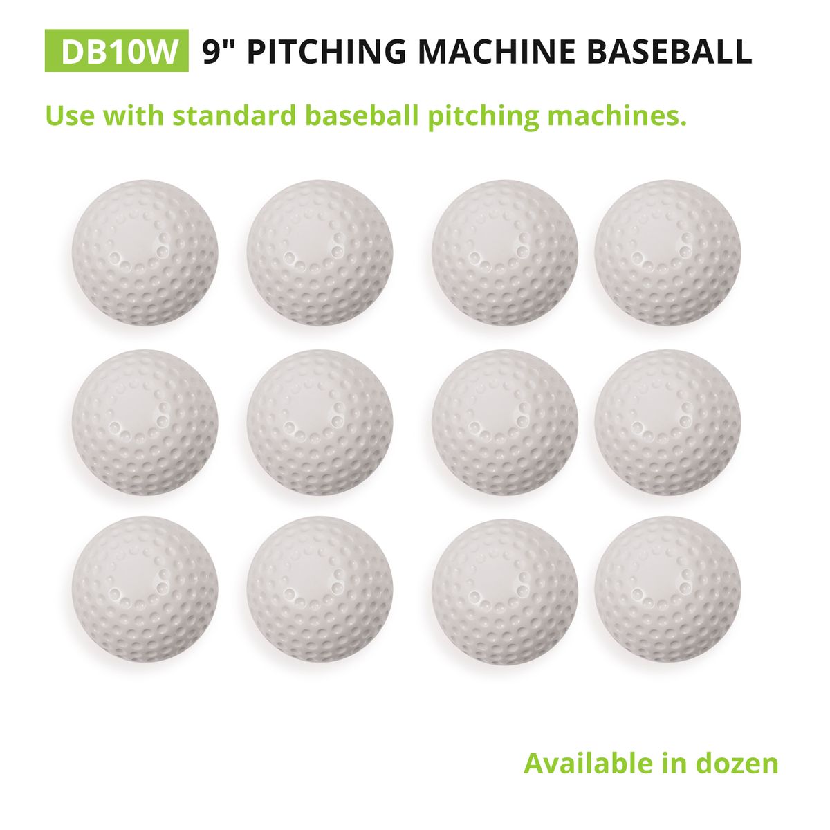 Champion Sports Dimpled Pitching Machine Baseballs - Dozen