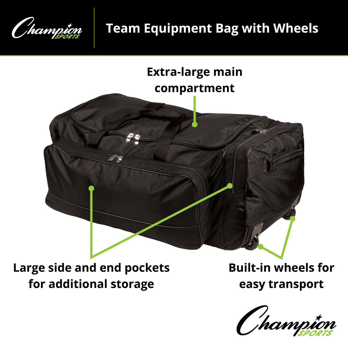 Champion Sports Wheeled Team Equipment Bag