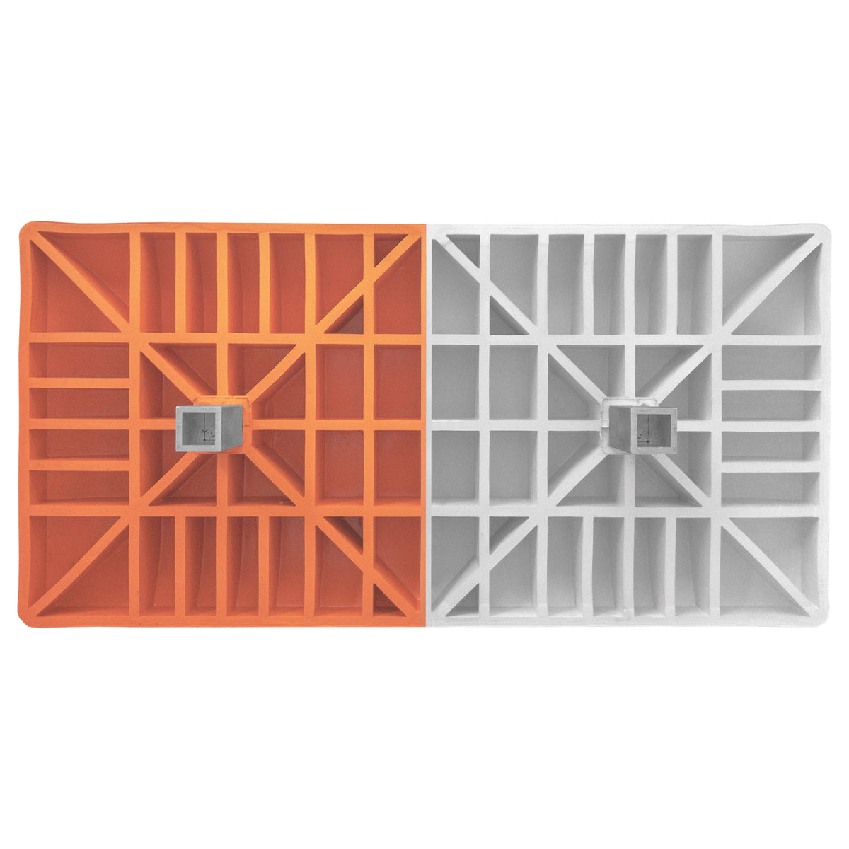 Champion Sports Bolco Style Molded Double First Base - Orange/White