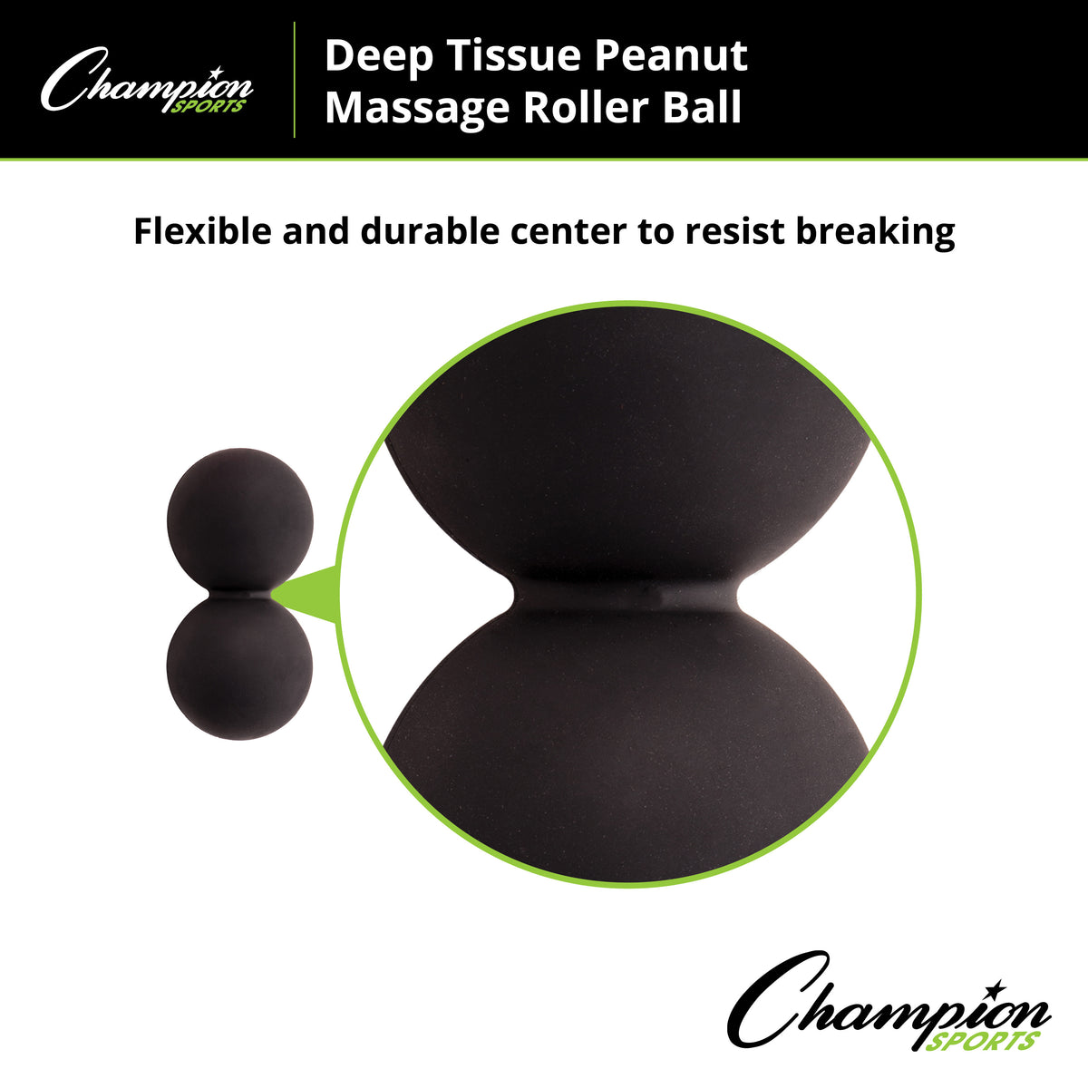 Champion Sports Peanut Massage Ball with Bag