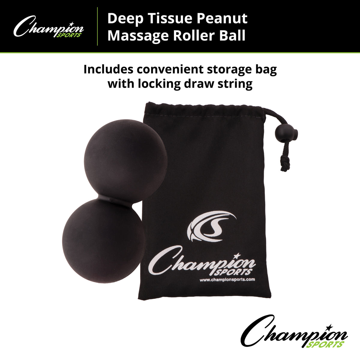 Champion Sports Peanut Massage Ball with Bag