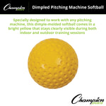 Champion Sports Dimpled Pitching Machine Softballs - Dozen
