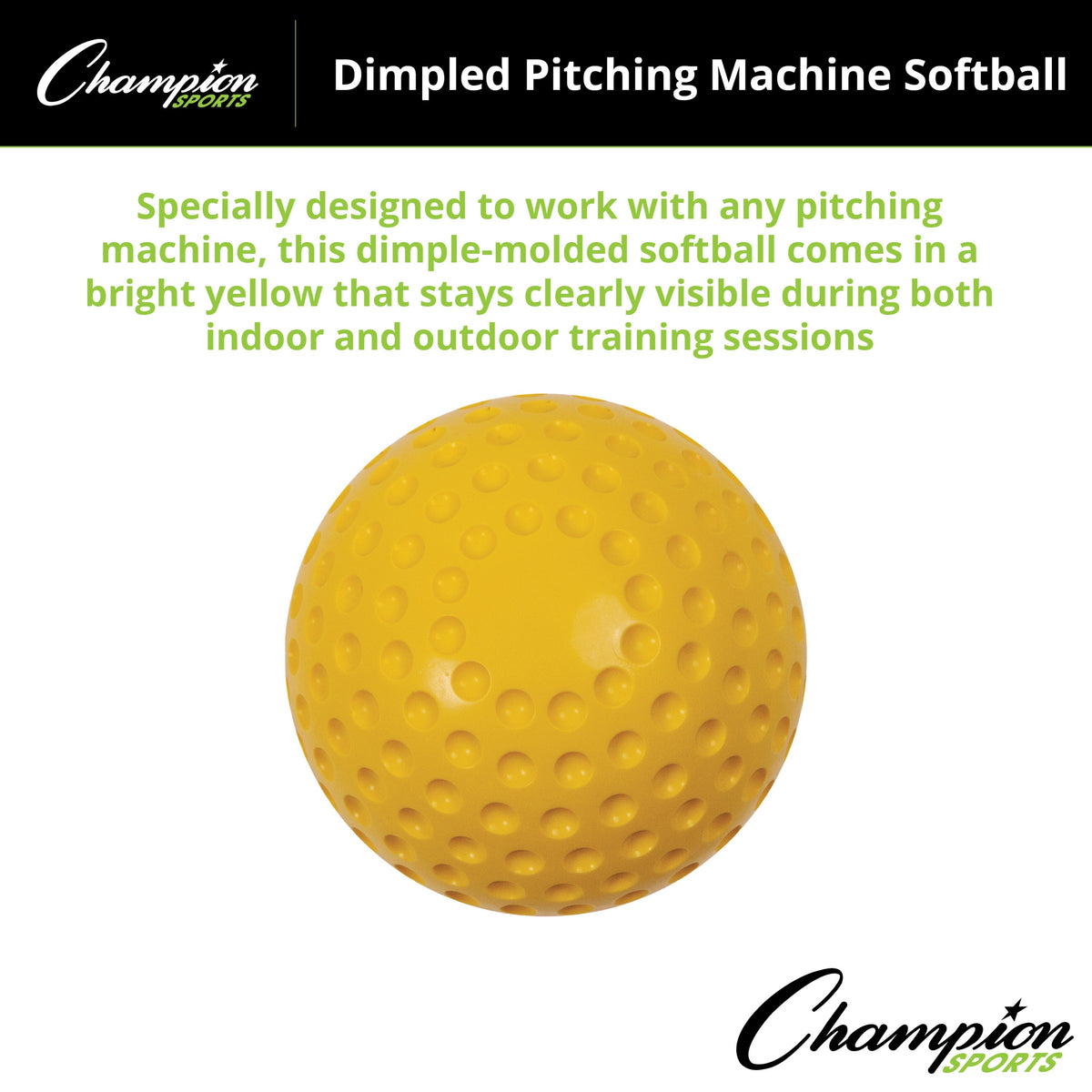 Champion Sports Dimpled Pitching Machine Softballs - Dozen