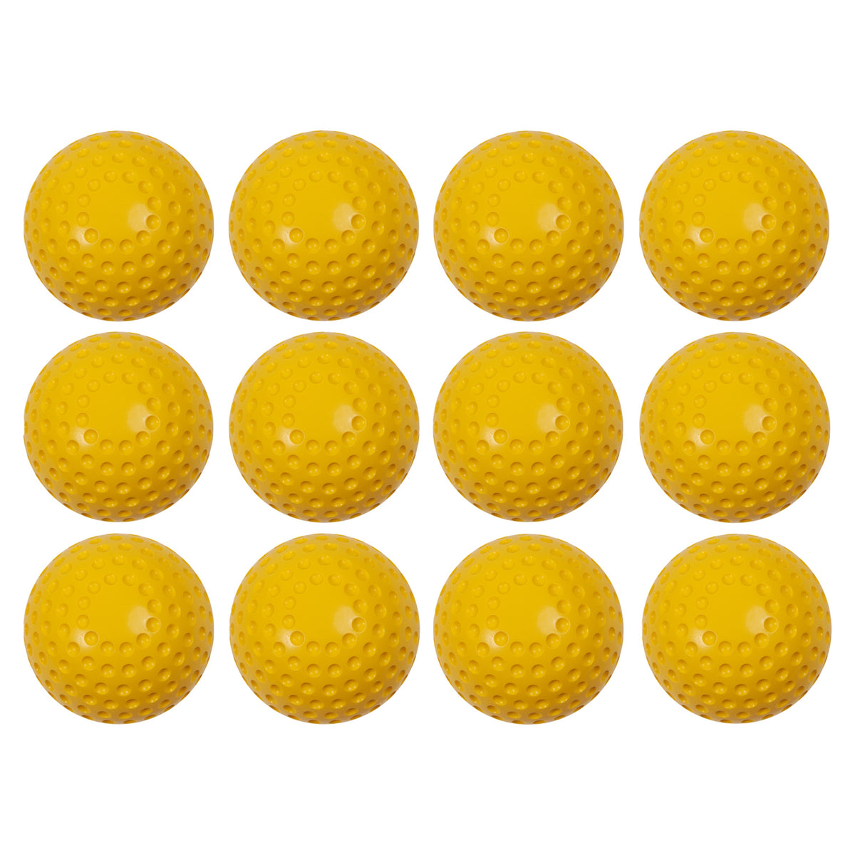 Champion Sports Dimpled Pitching Machine Softballs - Dozen - 12" / Yellow