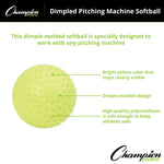 Champion Sports Dimpled Pitching Machine Softballs - Dozen