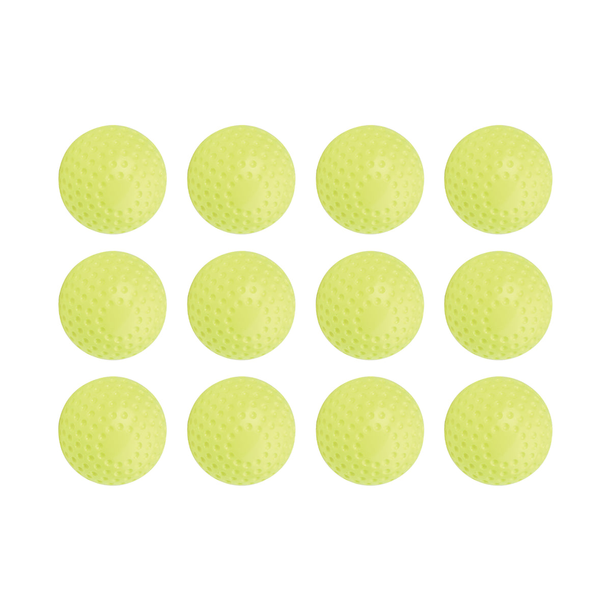 Champion Sports Dimpled Pitching Machine Softballs - Dozen - 12" / Optic Yellow