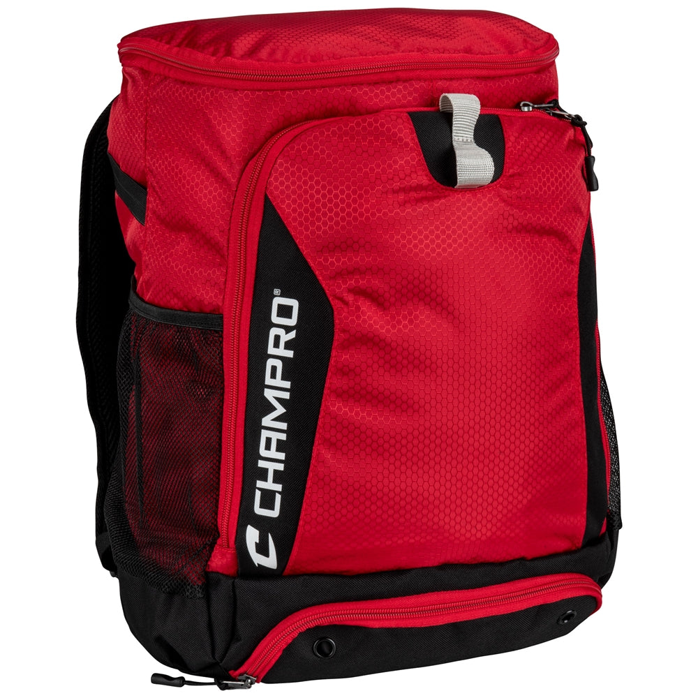 Champro Fortress 2 Backpack - 13" x 8" x 18" - Scarlet