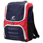 Champro Prodigy Backpack; 16"L x 10.75"W x 8.5"D - Scarlet White Royal