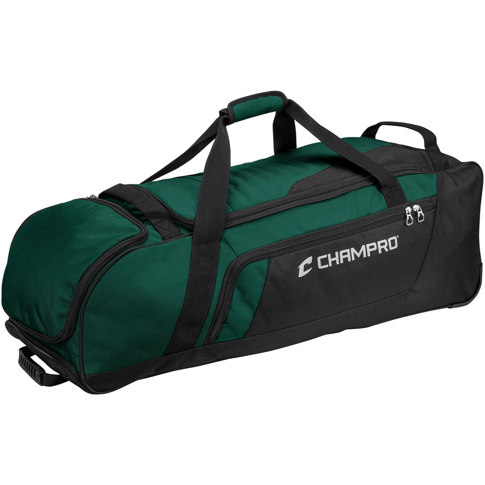 Champro Boss Wheeled Catcher's Bag - Forest Green