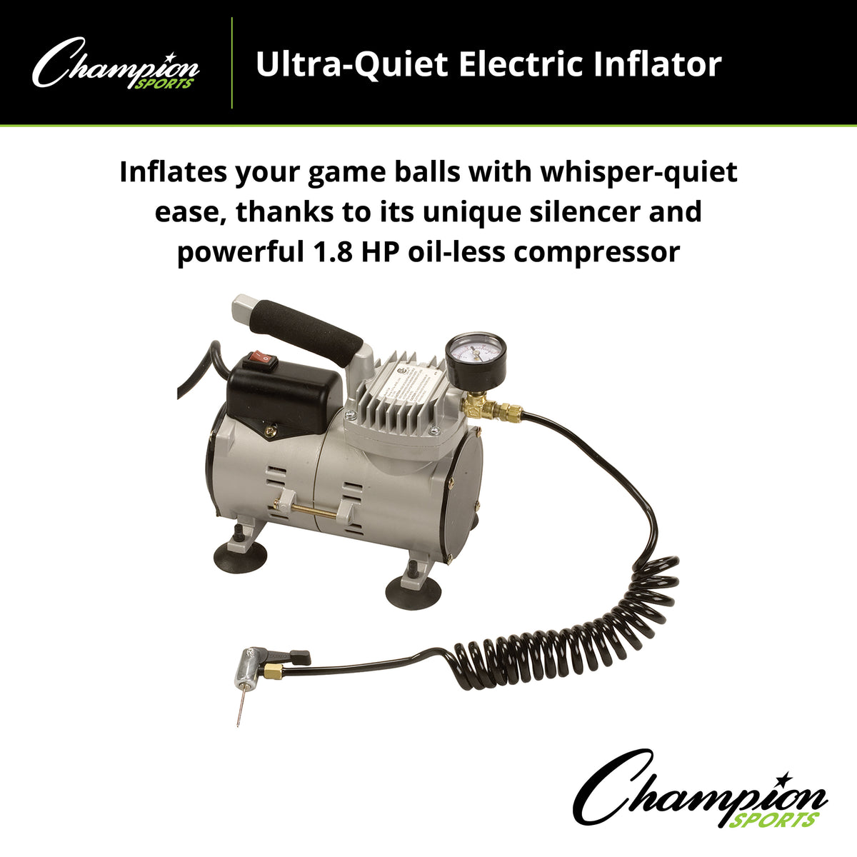 Champion Sports Ultra-Quiet Electric Inflator