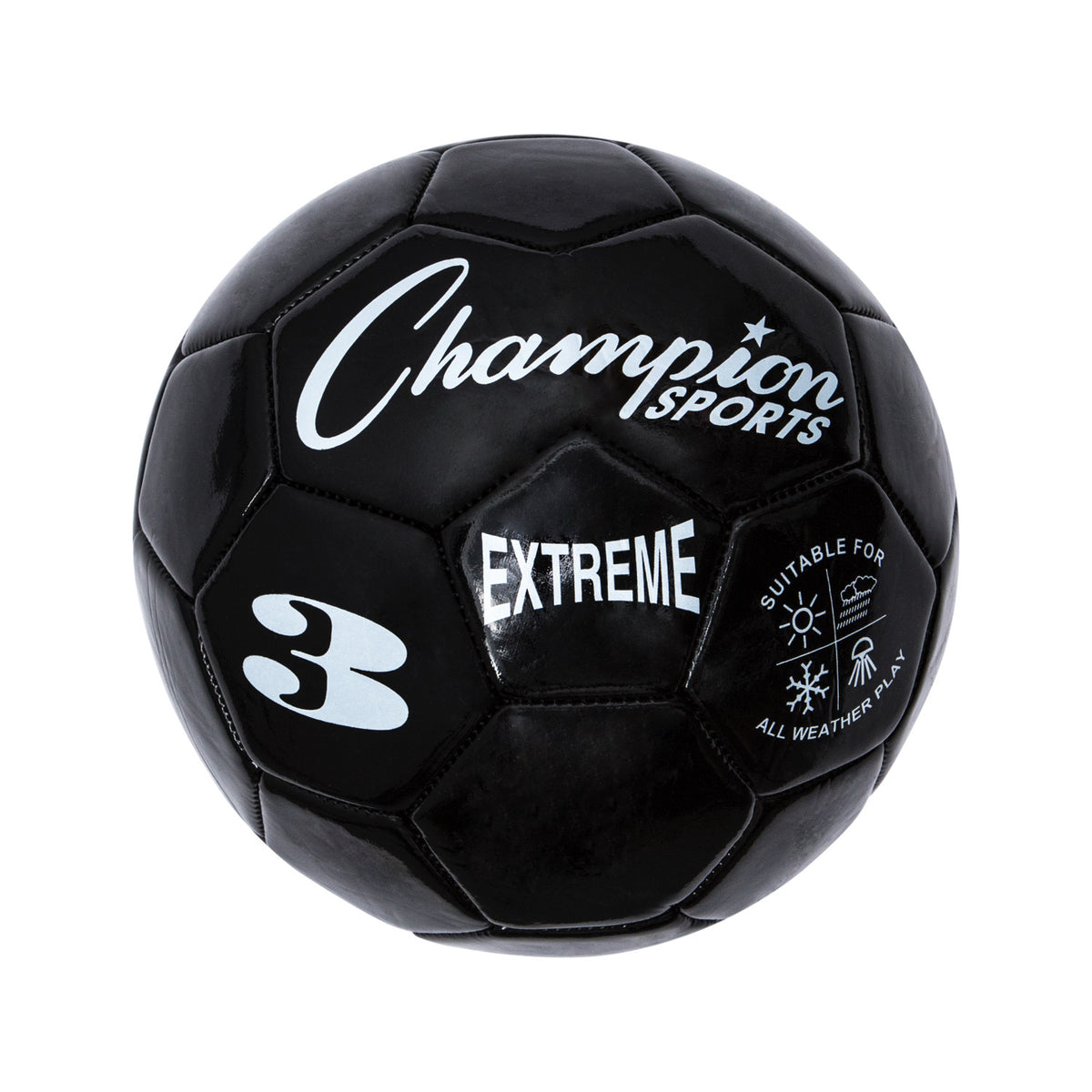 Champion Sports Extreme Soccer Ball, Size 3 - Black