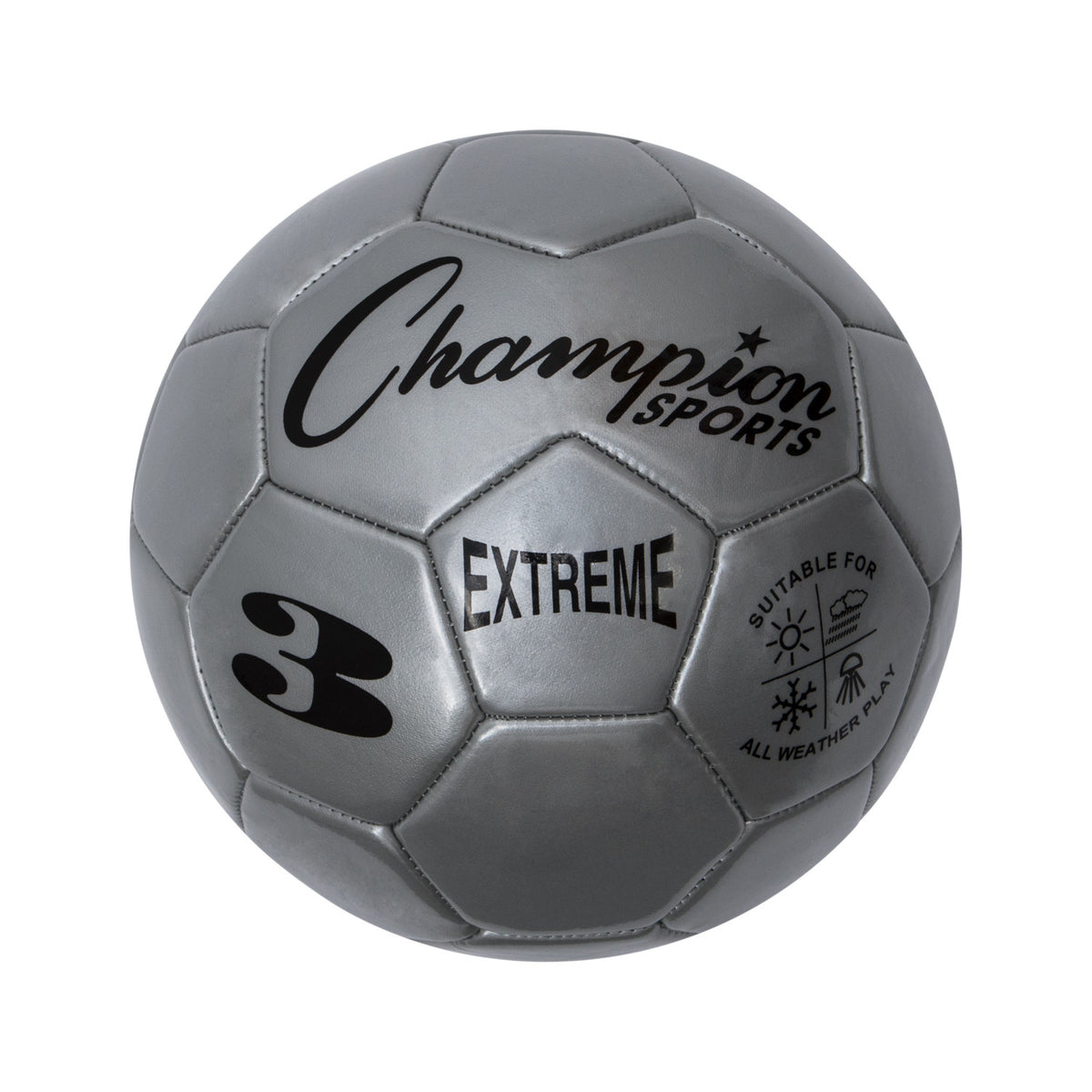 Champion Sports Extreme Soccer Ball, Size 3 - Silver