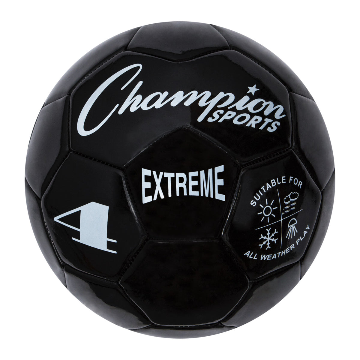 Champion Sports Extreme Soccer Ball, Size 4 - Black