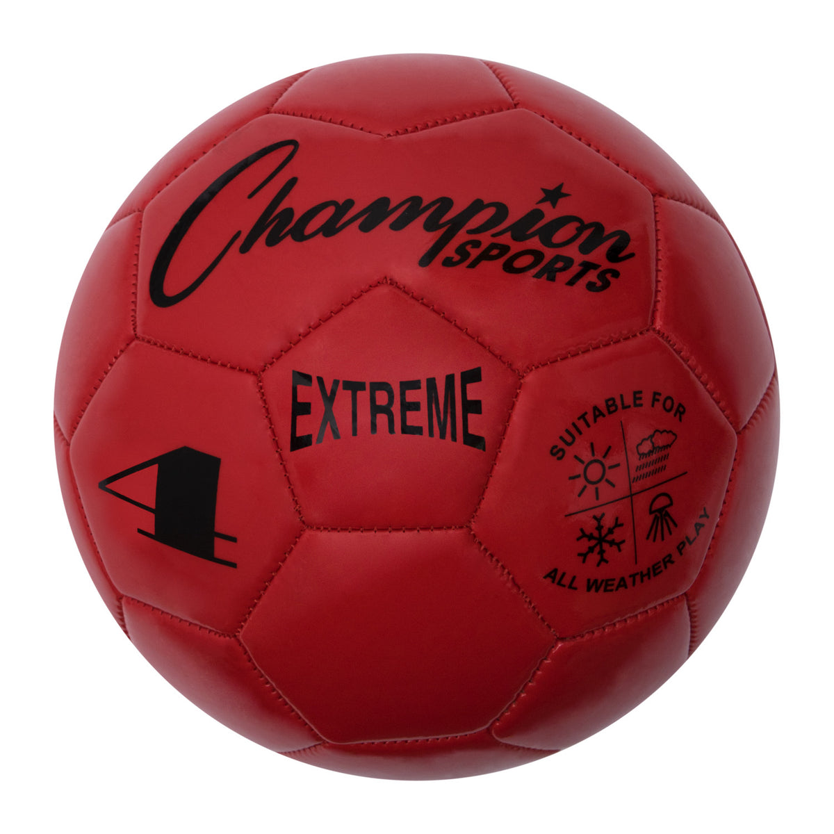 Champion Sports Extreme Soccer Ball, Size 4 - Red