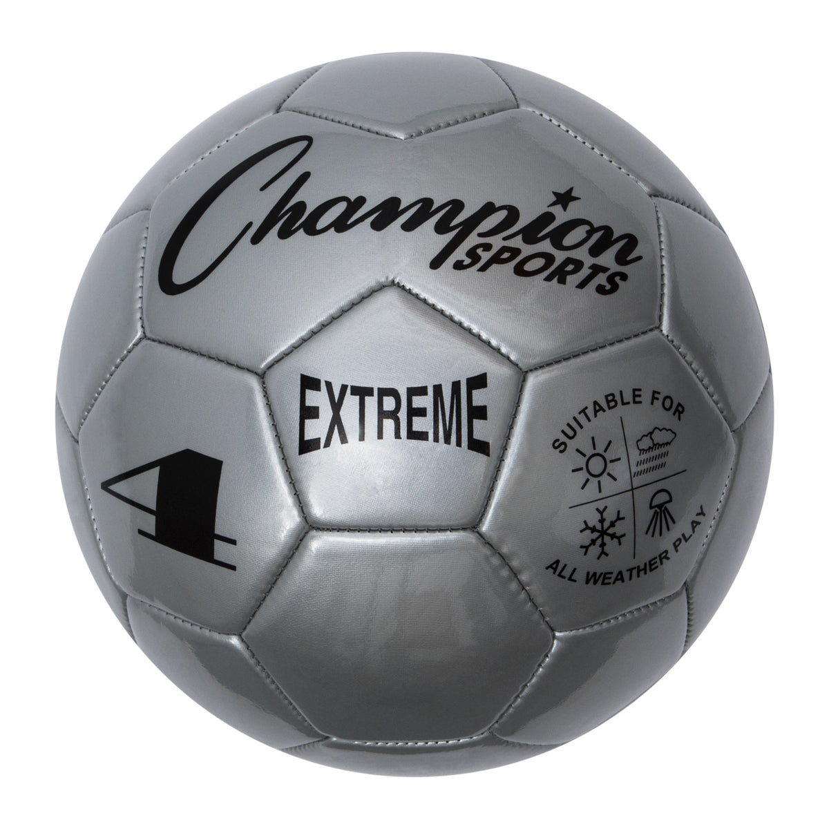 Champion Sports Extreme Soccer Ball, Size 4 - Silver