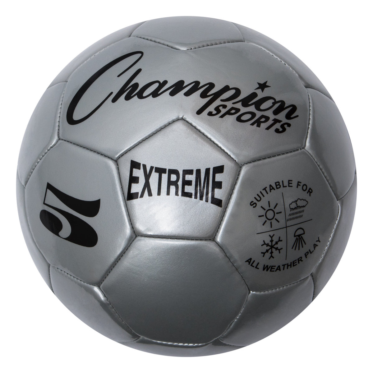 Champion Sports Extreme Soccer Ball, Size 5 - Silver