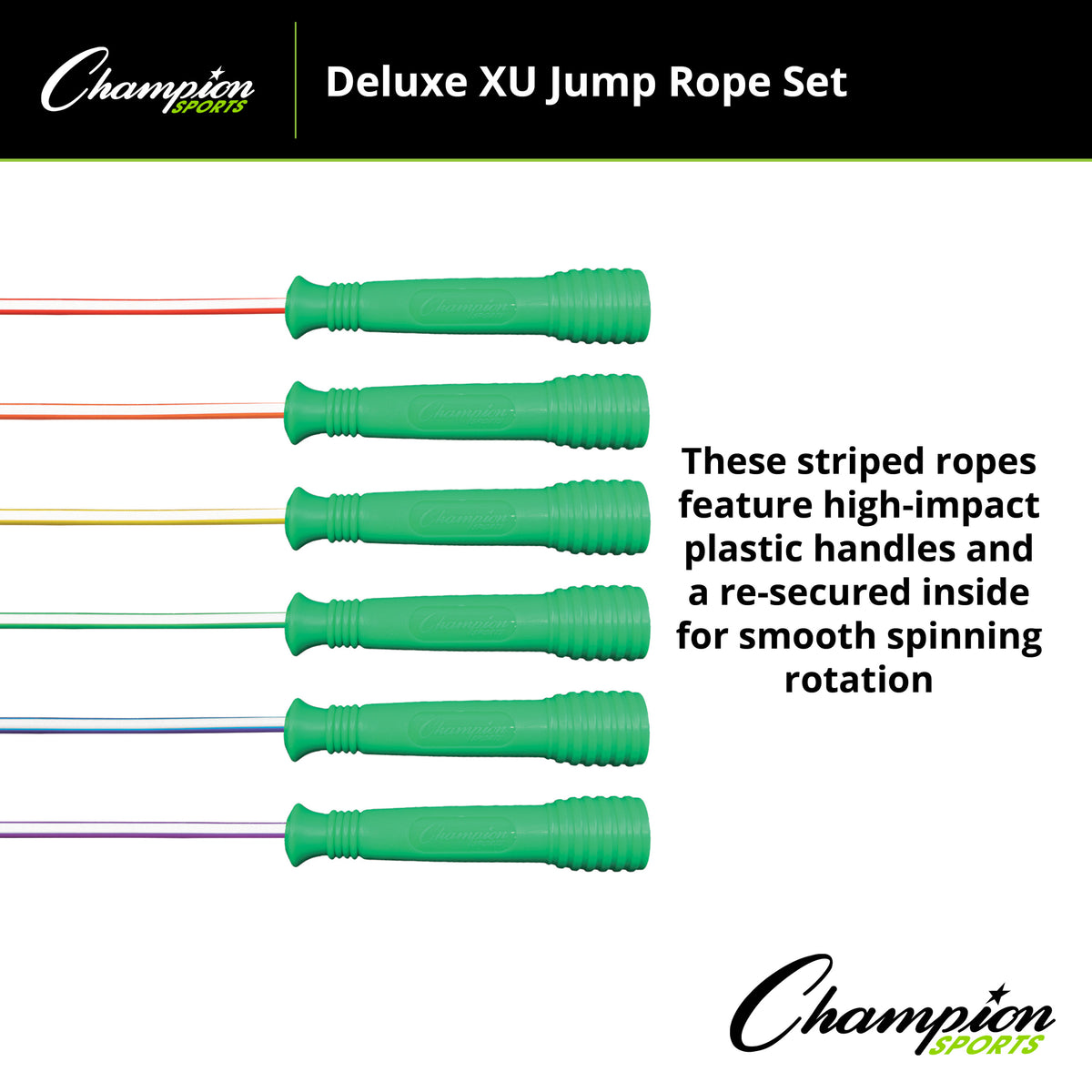 Champion Sports Deluxe XU Jump Rope Set - Set of 6